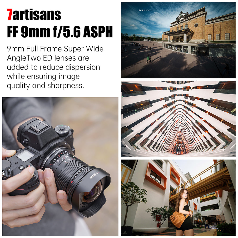 9mm f/5.6 Full-frame Wide-angle lens for E/L/R/Z