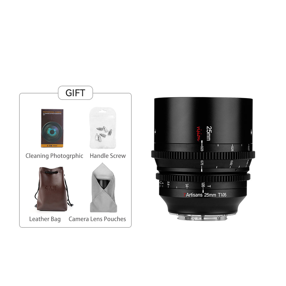 MF 25mm T1.05 APS-C MF Cine Lens for E/FX/M43/EOS-R/L