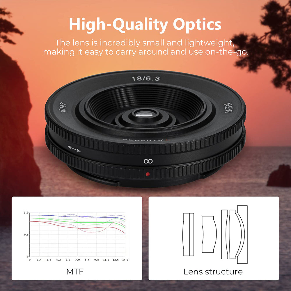 MF 18mm f/6.3 Mark II APS-C lens for E/FX/Nikon Z/ Panasonic/Olympus M43/EOS-M
