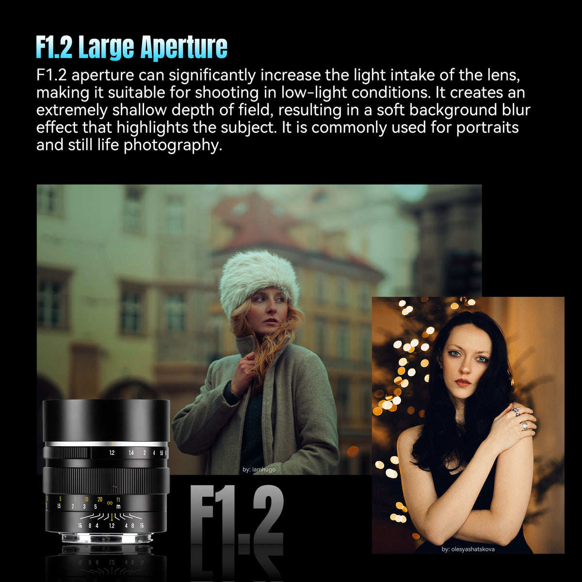 MF 50mm f/1.2 APS-C Lens for Sony E/Fuji X/Nikon Z/Panasonic/Olympus M43
