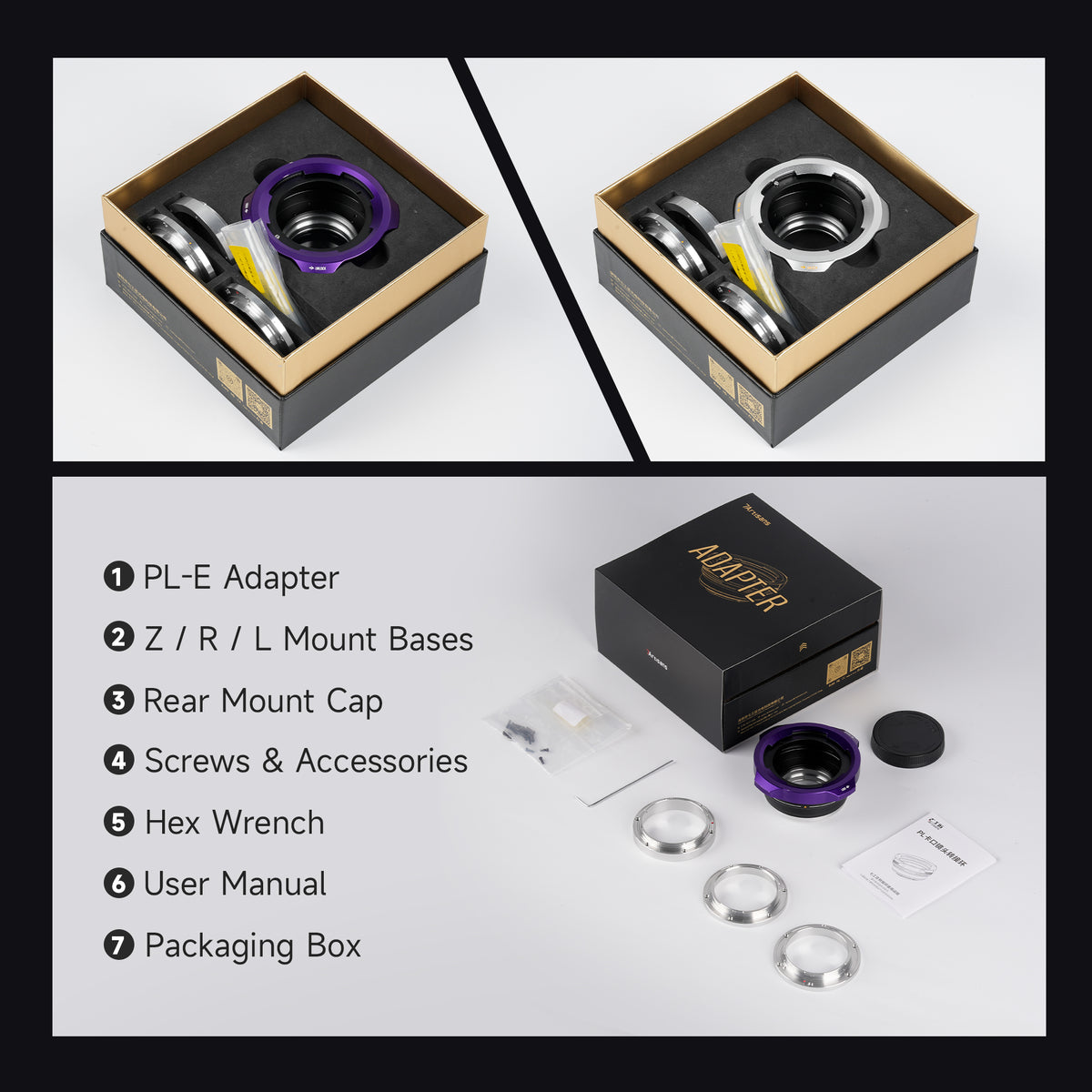 Kit Adaptador de Lente PL - PL-E/PL-Z/PL-RF/PL-L