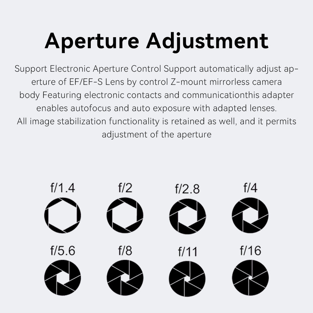 7artisans EF-NZ Lens Adapter Auto-Focus Lens Converter Ring Compatible for Canon EF/EF-S Lens and NIKON Zmount Camera