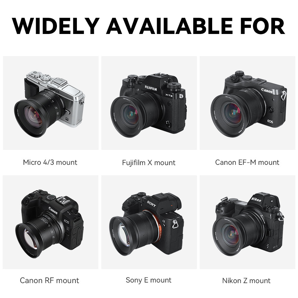 12mm f/2.8 Mark II APS-C lens for Sony E/EOS-R/Fuji X/Nikon Z/M43
