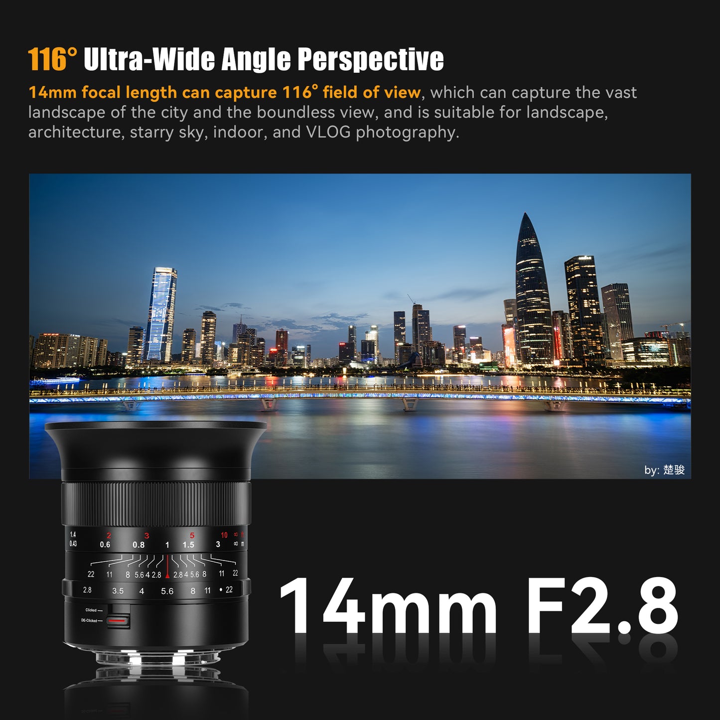 14mm f/2.8  Full-frame Wide Angle Lens for Sony E/Canon EOS-R/Nikon Z/ Panasonic L LUMIX S