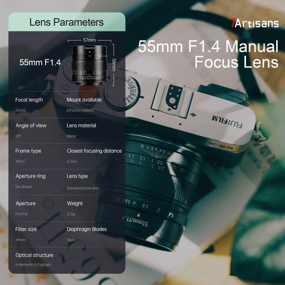 MF 55mm f/1.4 APS-C lens for FX