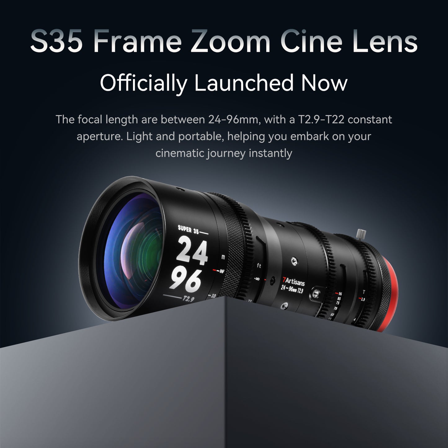 24mm-96mm T2.9 S35 Cine Zoom Lens for PL/EF