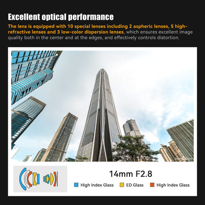 14mm f/2.8  Full-frame Wide Angle Lens for Sony E/Canon EOS-R/Nikon Z/ Panasonic L LUMIX S