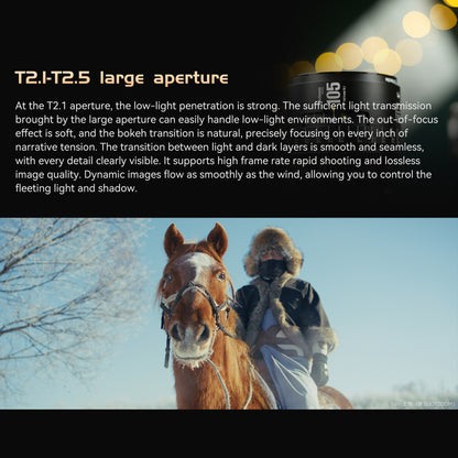 16/ 24/ 35/ 50/ 85/ 105/ 135mm T2.1-2.5 Full Frame Cine Lens for EF/PL