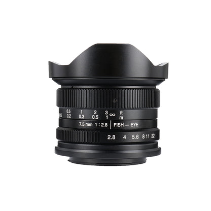 Used 7.5mm f/2.8 APS-C lens for E/EOS-M/M43
