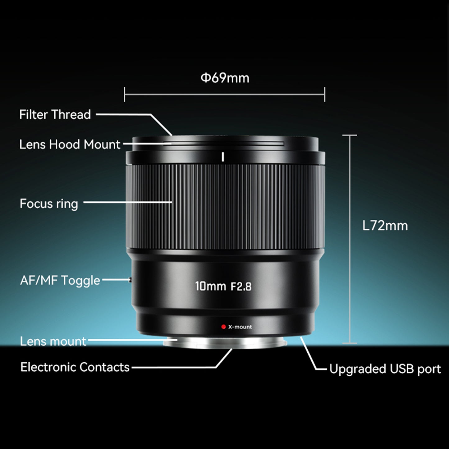 AF 10mm F2.8 Ultra Wide-angle APS-C Lens for E/FX