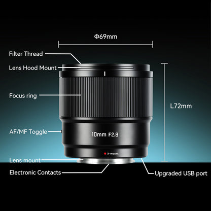 AF 10mm F2.8 Ultra Wide-angle APS-C Lens for E/FX
