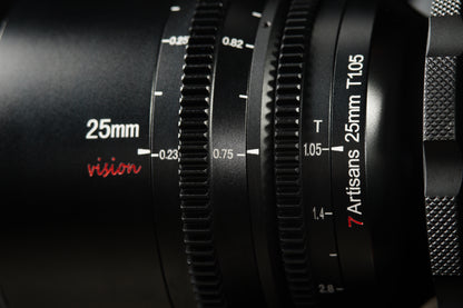 25mm T1.05 APS-C MF Cine Lens for E/FX/M43/EOS-R/L