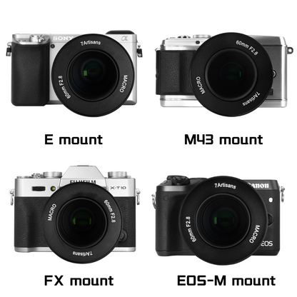 60mm f/2.8 APS-C lens for E/EOS-M/FX/M43