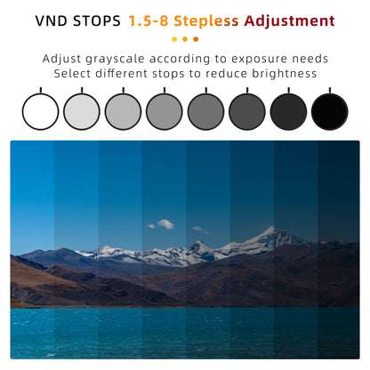 8-STOP VARIABLE ND FILTER（58mm-82mm）