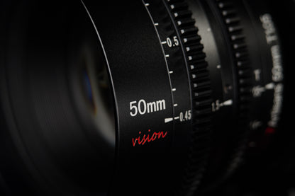 50mm T1.05 APS-C MF Cine Lens for E/FX/M43/EOS-R/L