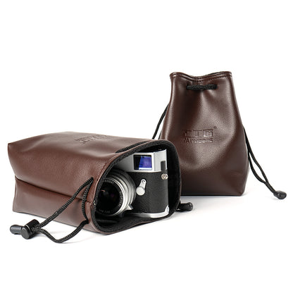 Leather bag for cameras and lenses