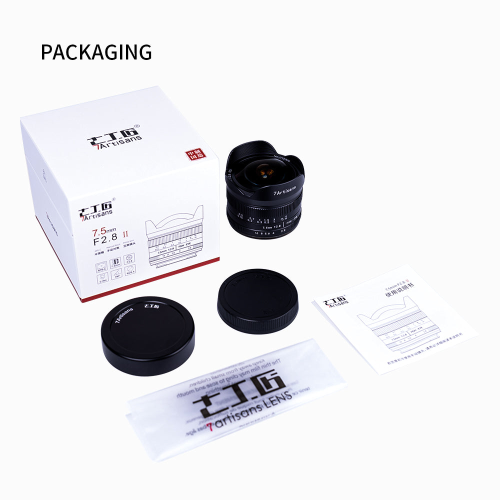 7.5mm f/2.8 Mark II APS-C lens for E/EOS-M/EOS-R/FX/M43/Z