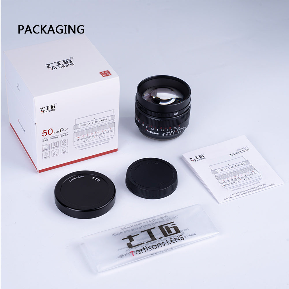 50mm f/0.95 APS-C lens for E/EOS-M/R/FX/M43/Z