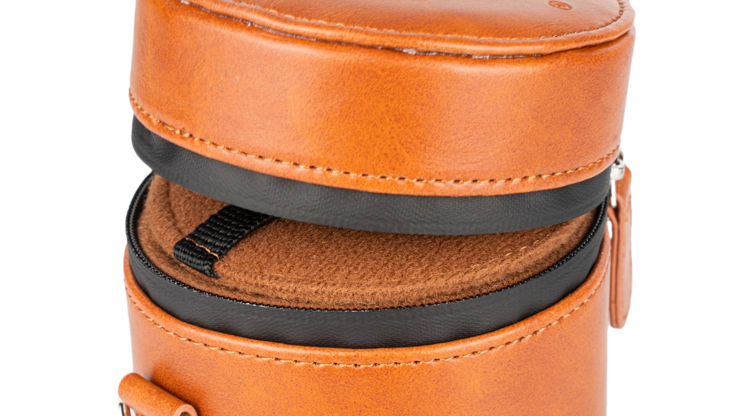 High-end PU leather lens case for camera lenses