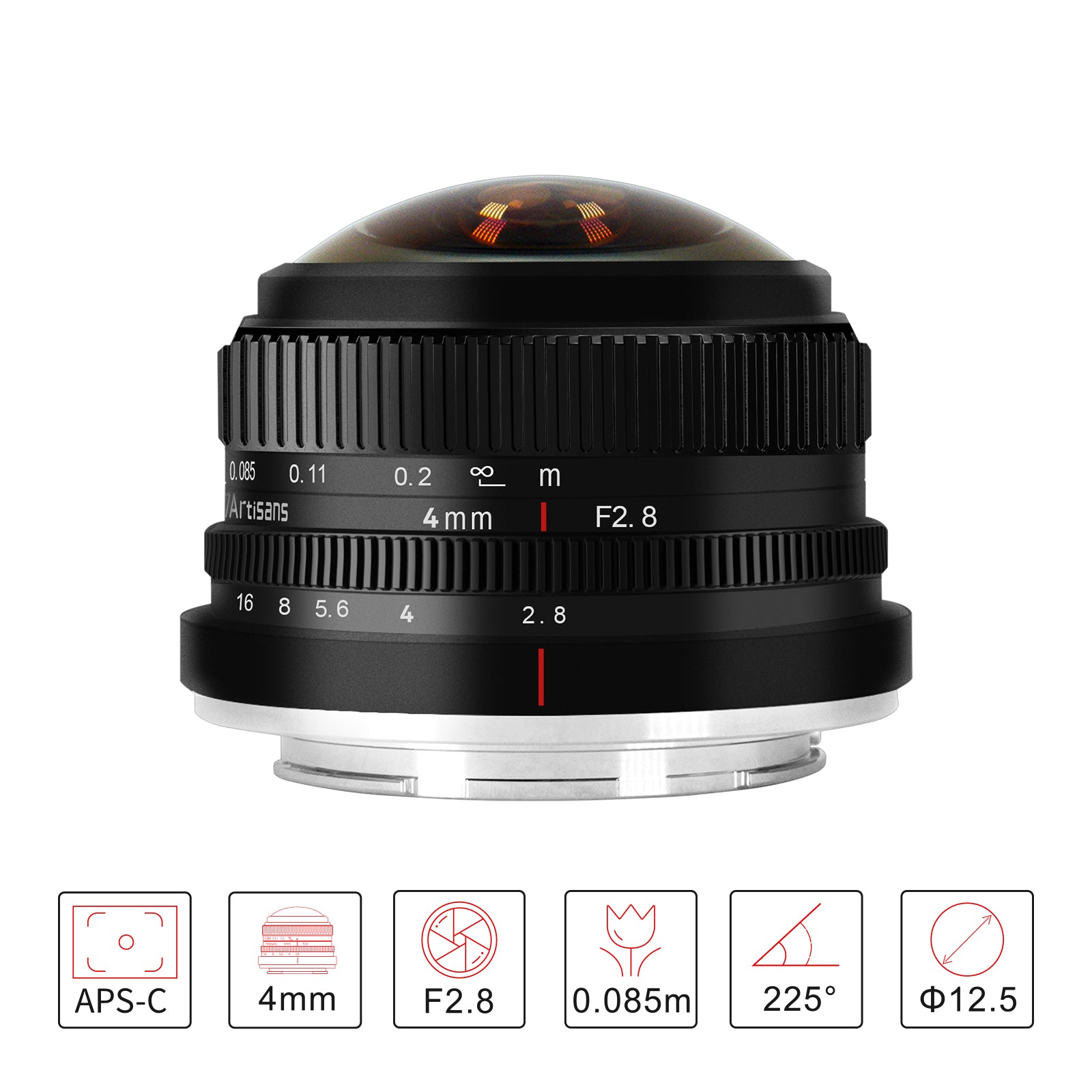 4mm f/2.8 lens for E/FX/M43/EOS-M – Official 7Artisans Store