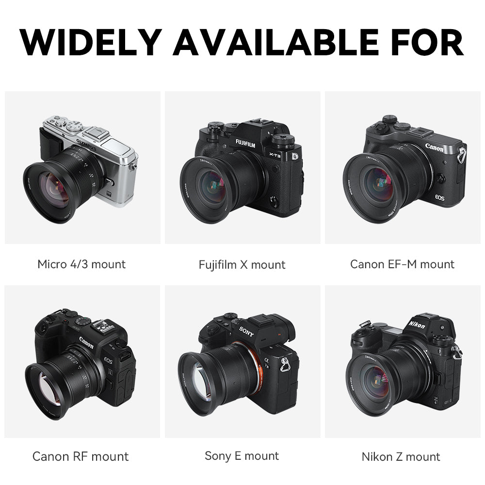 Minnaar natuurlijk Phalanx 12mm f/2.8 Mark II APS-C lens for Sony E/EOS-M/EOS-R/Fuji X/Nikon Z/M4 –  Official 7Artisans Store